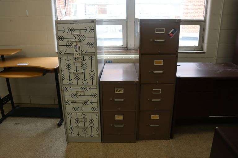 Times 3 HON file 2) 4 drawer & 1) 2 drawer Backes