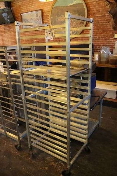 Kelmax portable aluminum sheet pan rack - Backes Commercial Auctioneers