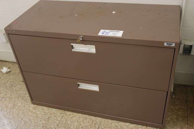 42" metal 2 drawer lateral file no keys Backes Commercial