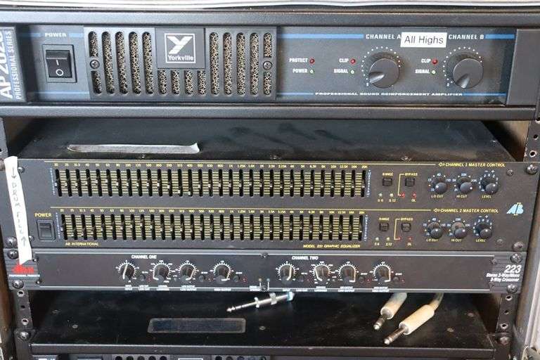 Portable audio with Yorkville AP2020 amps, (2) Yorkville AP4040