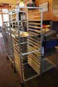 Kelmax portable aluminum sheet pan rack - Backes Commercial Auctioneers