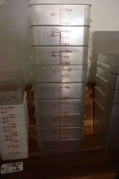 Times 9 - 12 quart acrylic food storage containers - no lids