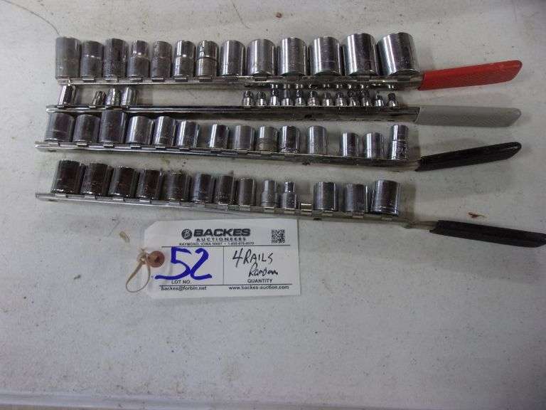 4 rails of random sockets - Backes Commercial Auctioneers