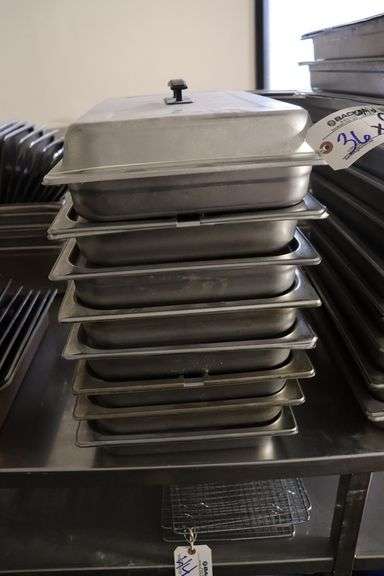 Times 8 - 12" x 20" x 2" stainless inset pans with lids