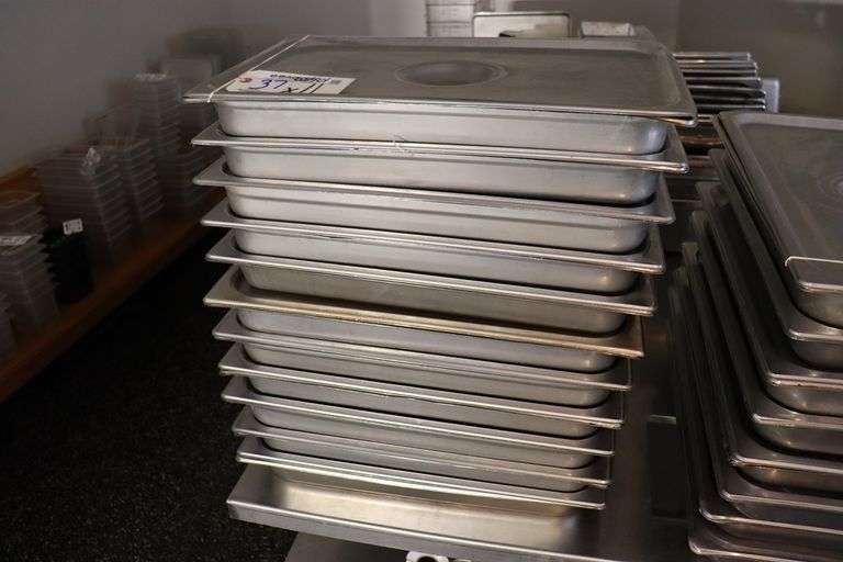 Times 11 - 12" x 20" x 2" stainless inset pans with lids