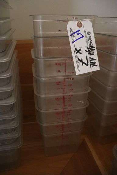 Times 7 - 4 quart acrylic food storage containers - no lids