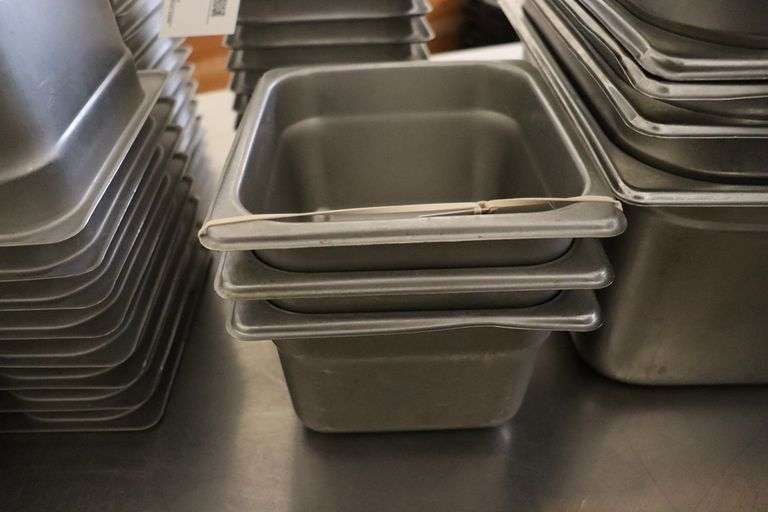 Times 3 - 1/6 x 4" stainless inset pans - no lids