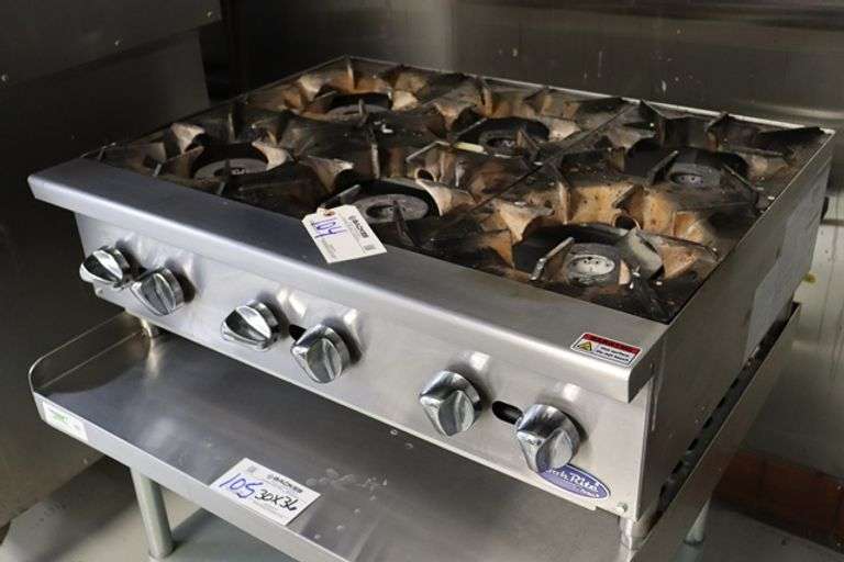 Cookrite ACHp6 counter top 36" gas 6 burner range nice Backes