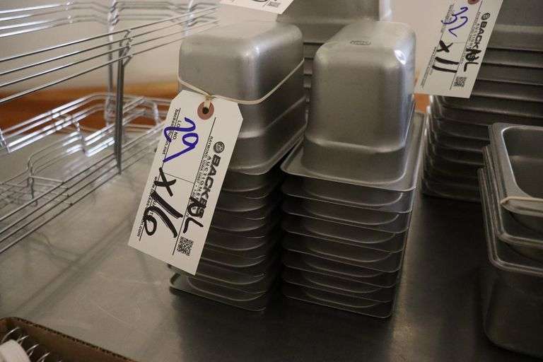 Times 16 - 1/9 x 4" stainless inset pans - no lids