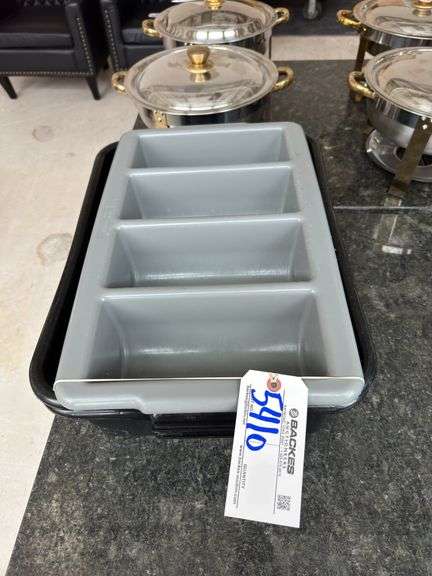 Times 3 - 2 black bus tubs and 1 silverware dispenser - Backes ...