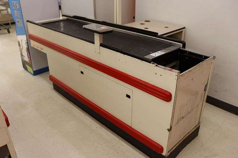 Unique Check Out systems 2' x 8' conveyor system with register stand ...