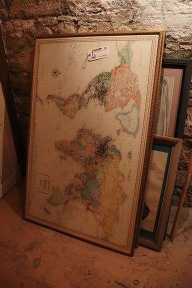 All to go - Framed pin maps & pictures - located in basement