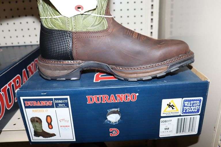 BOTA DE TRABAJO PARA HOMBRE DURANGO MAVERICK XP MARRÓN OSCURO VERDE TU