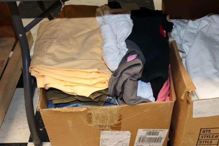 3 boxes to go - Assorted size, brand, & color of women's T-shirts