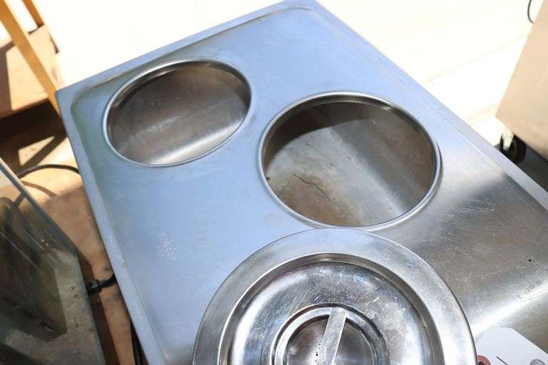 Avantco 12" x 20" food warmer with stainless soup ring adaptor & 3 lids