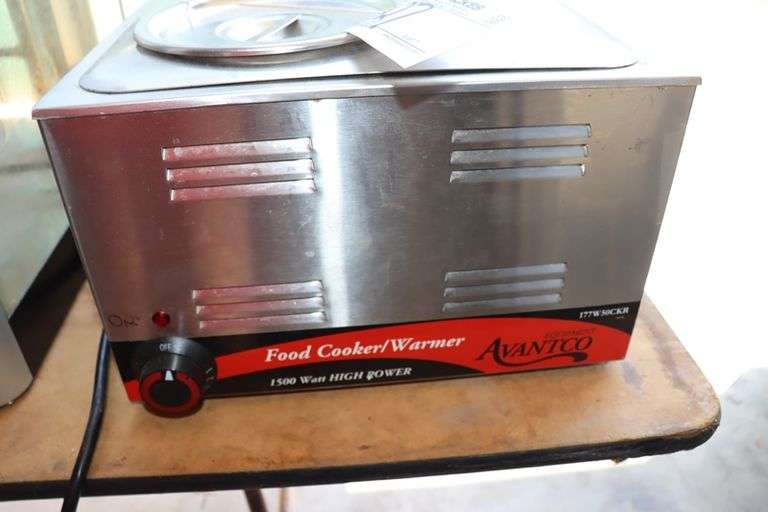 Avantco 12" x 20" food warmer with stainless soup ring adaptor & 3 lids