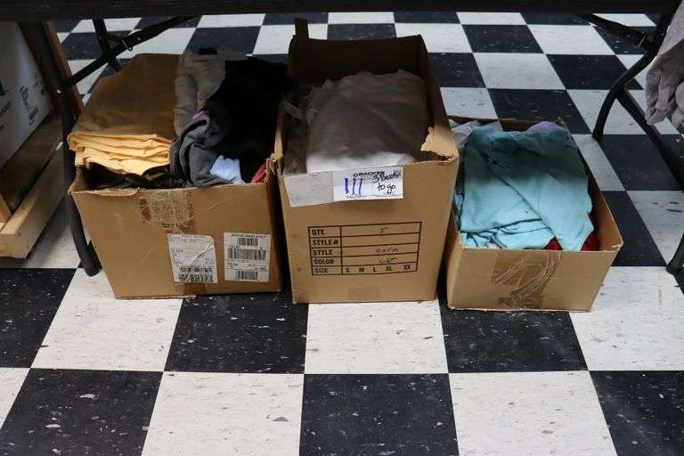 3 boxes to go - Assorted size, brand, & color of women's T-shirts
