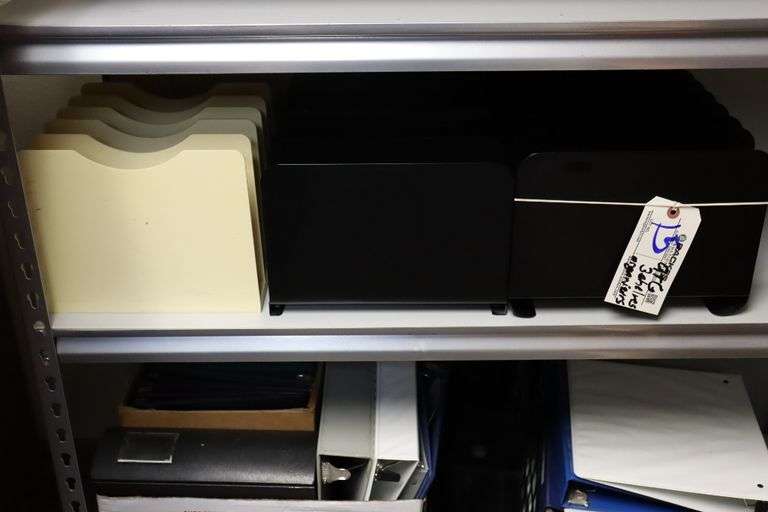 All to go - 3 shelves of binders, in/out organizers, & more