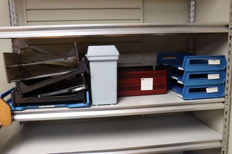 All to go - 3 shelves of binders, in/out organizers, & more