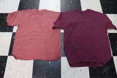 2 boxes to go - crimson t shirts - 72)Large &maroon 26)Med, 34)Large