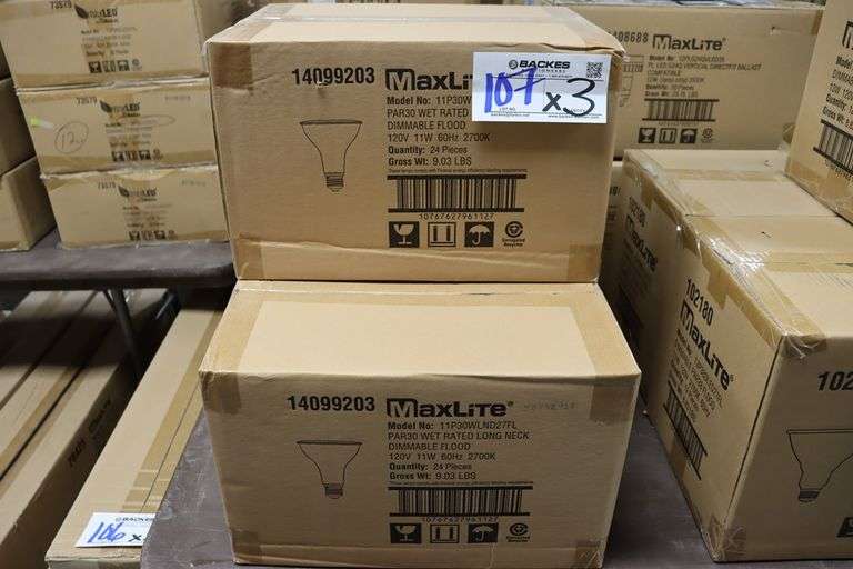 Times 3 - Cases MaxLite LED PAR30 flood lights