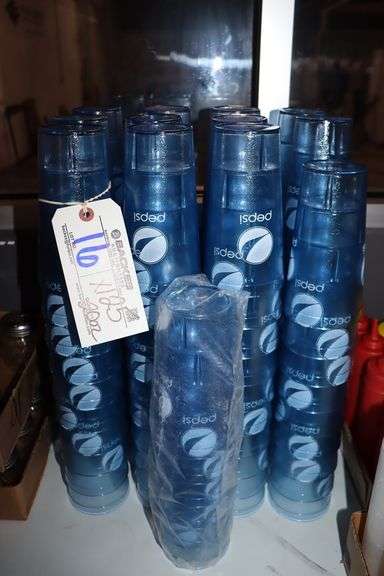 Times 125 - Carlisle 20 oz. blue Pepsi labeled plastic glasses
