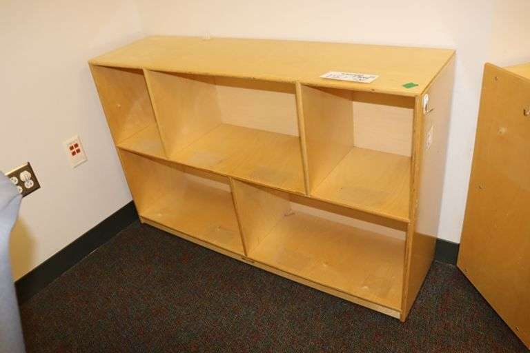 Childcraft 13" x 48": x 30" tall birch veneer natural wood tone cabinet - portable
