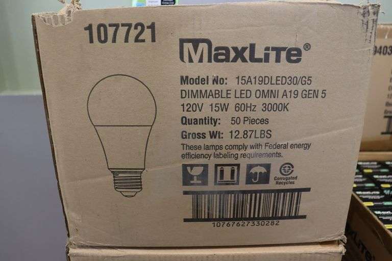 Times 2 - Cases MaxLite LED A19 bulbs