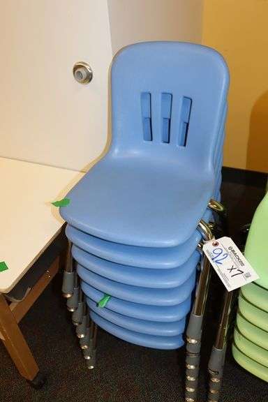 Times 7 - Virco Metaphor M-N912 or M-N914 blue stacking school chairs - BLU40-CHRM
