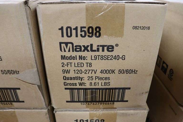 Times 3 - Cases MaxLite LED 2' T8 lights