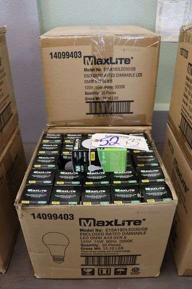 Times 3 - Cases MaxLite LED A19 bulbs
