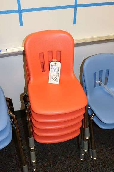 Times 5 - Virco Metaphor M-N912 or M-N914 red stacking school chairs - RED53-CHRM