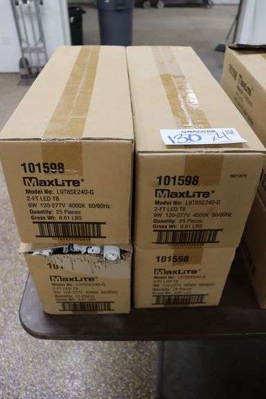 Times 4 - Cases MaxLite LED 2' T8 lights