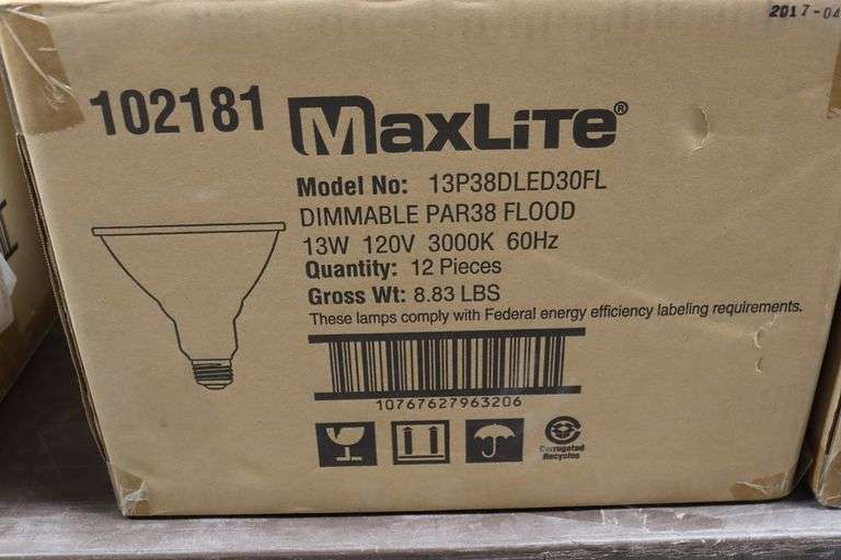 Times 6 - Cases MaxLite LED PAR38 flood lights