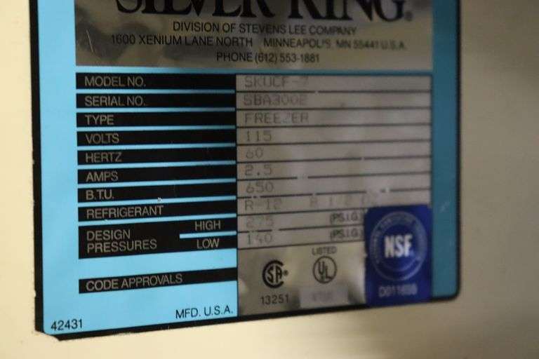 SilverKing SKUCF-7 stainless 1 door under counter freezer