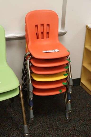 Times 6 - Virco Metaphor M-N912 or 914 yellow and red stacking school chairs - YLW44-CHRM and RED53-CHRM