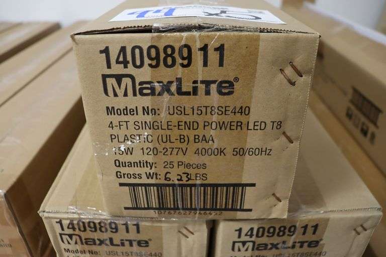 Times 6 - Cases MaxLite LED 4' T8 lights
