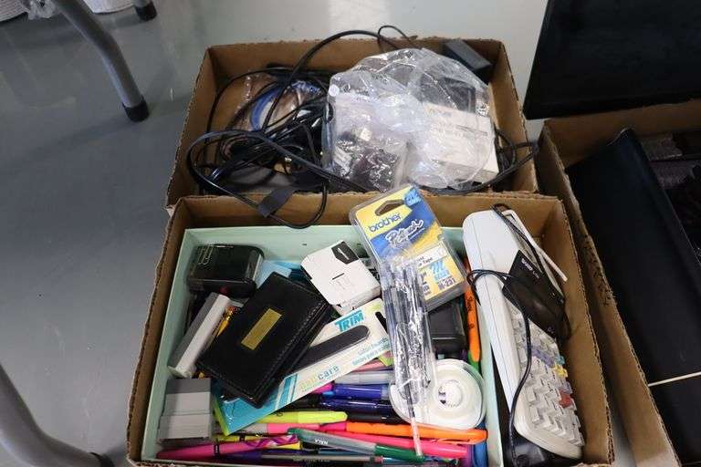 All to go - Office related - calculator, pens, & power cords