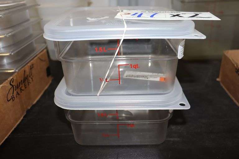 Times 2 - 2 quart acrylic food storage containers with lids