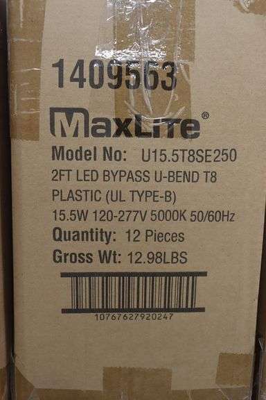 Times 8 - Cases MaxLite LED 2' T8 lights