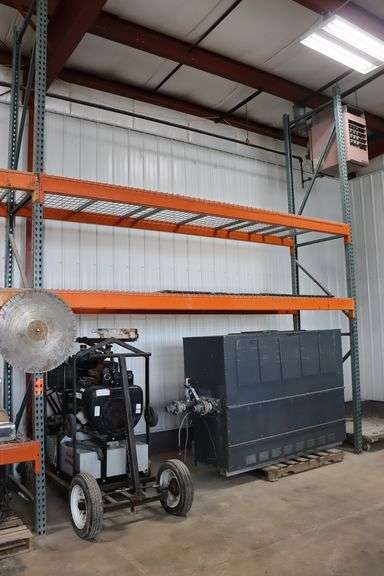 Times 2 - 42" x 13' x 16' tall pallet racking with wire decking