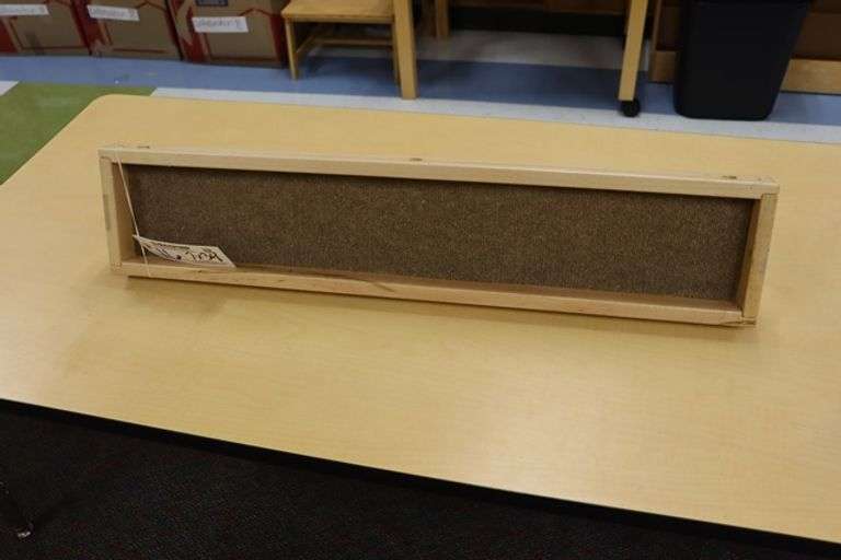 7" x 34" natural wood tone shelf