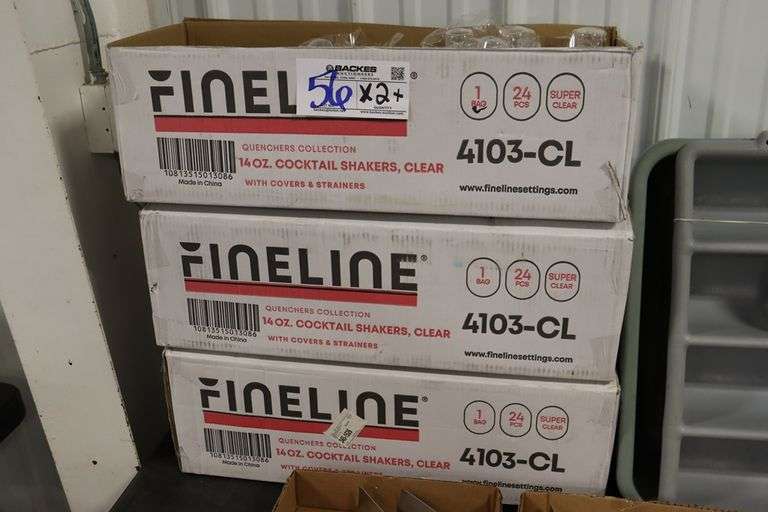 Times 2 - Cases + of Fineline plastic 14 oz. cocktail shakers