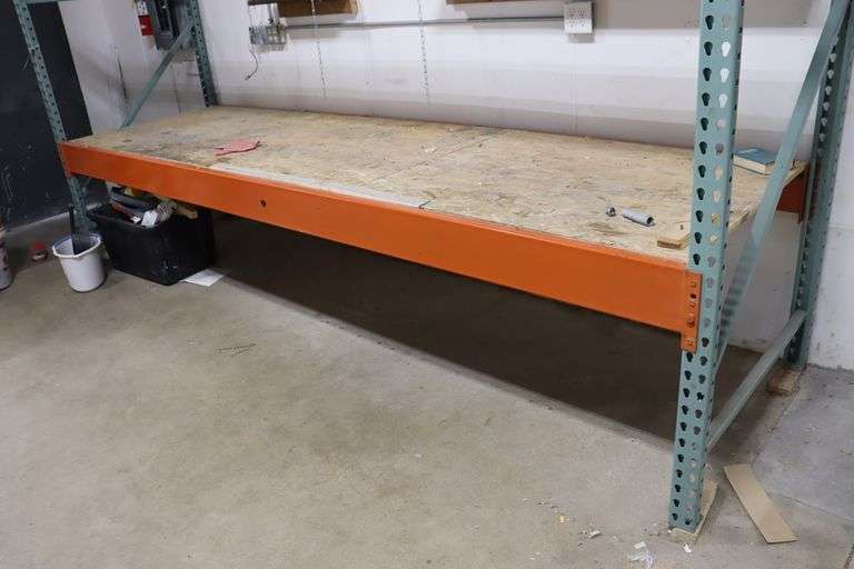 42" x 12' x 10' tall pallet racking with wood decking