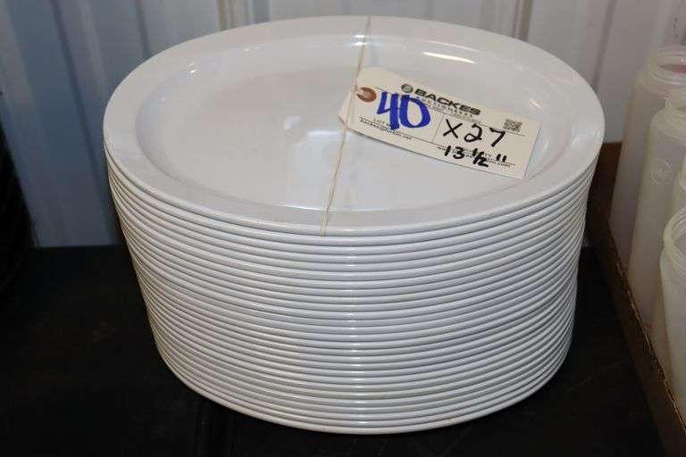 Times 27 - 13.5" white malamine platters
