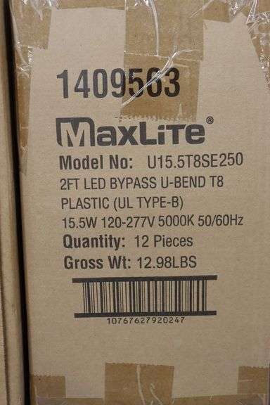 Times 8 - Cases MaxLite LED 2' T8 lights