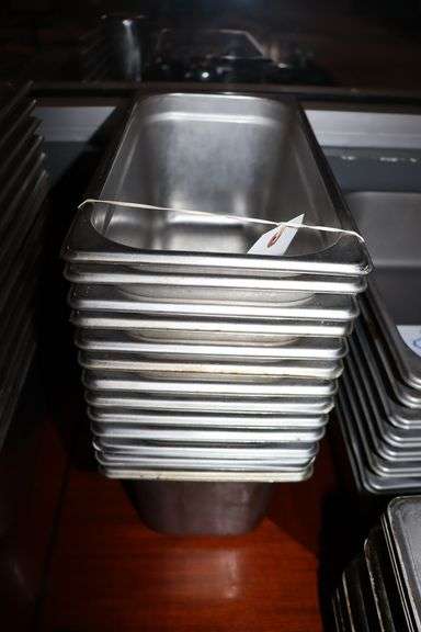 Times 13 - 1/3 x 6" stainless inset pans - no lids