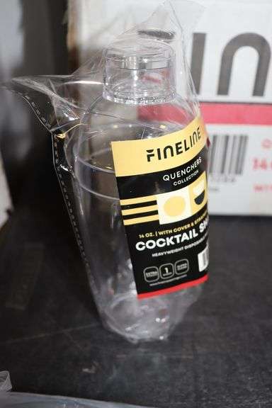 Times 2 - Cases + of Fineline plastic 14 oz. cocktail shakers
