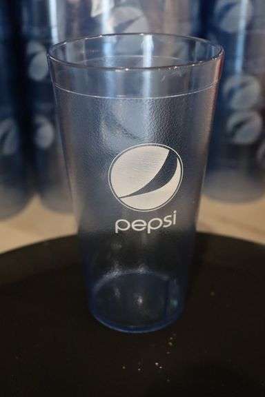 Times 125 - Carlisle 20 oz. blue Pepsi labeled plastic glasses
