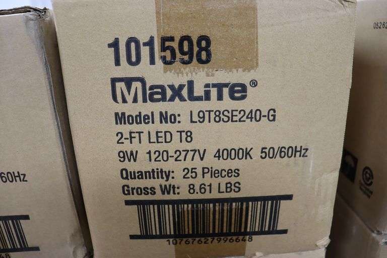 Times 4 - Cases MaxLite LED 2' T8 lights